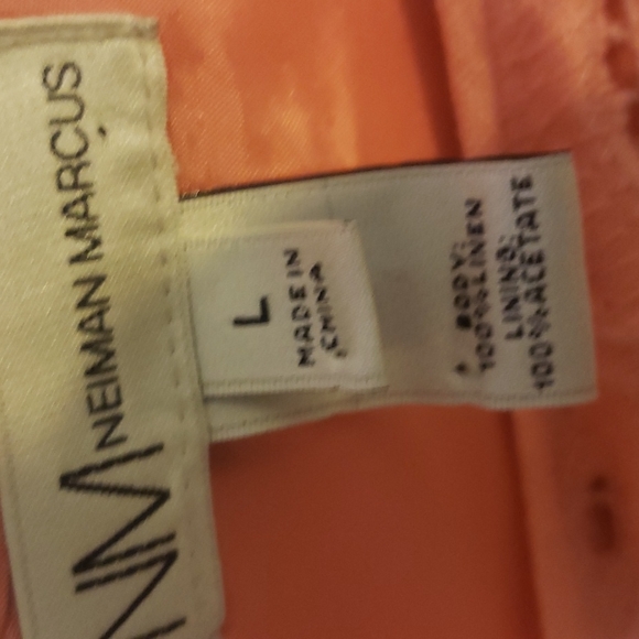 Neiman Marcus Pink Linen Lace Dress - Picture 2 of 2